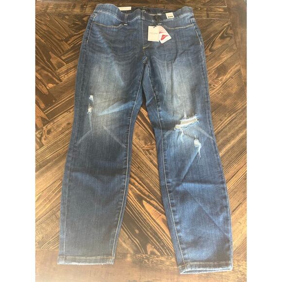 Judy Blue Jeans Mid Rise Skinny Fit Women 18W Distressed Stretchy Comfy Festival - Picture 1 of 13